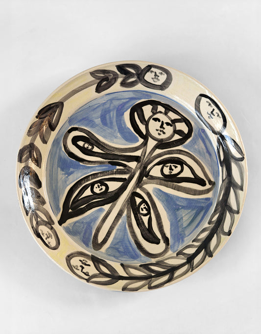 Assiette "Les visages fleurs" 06